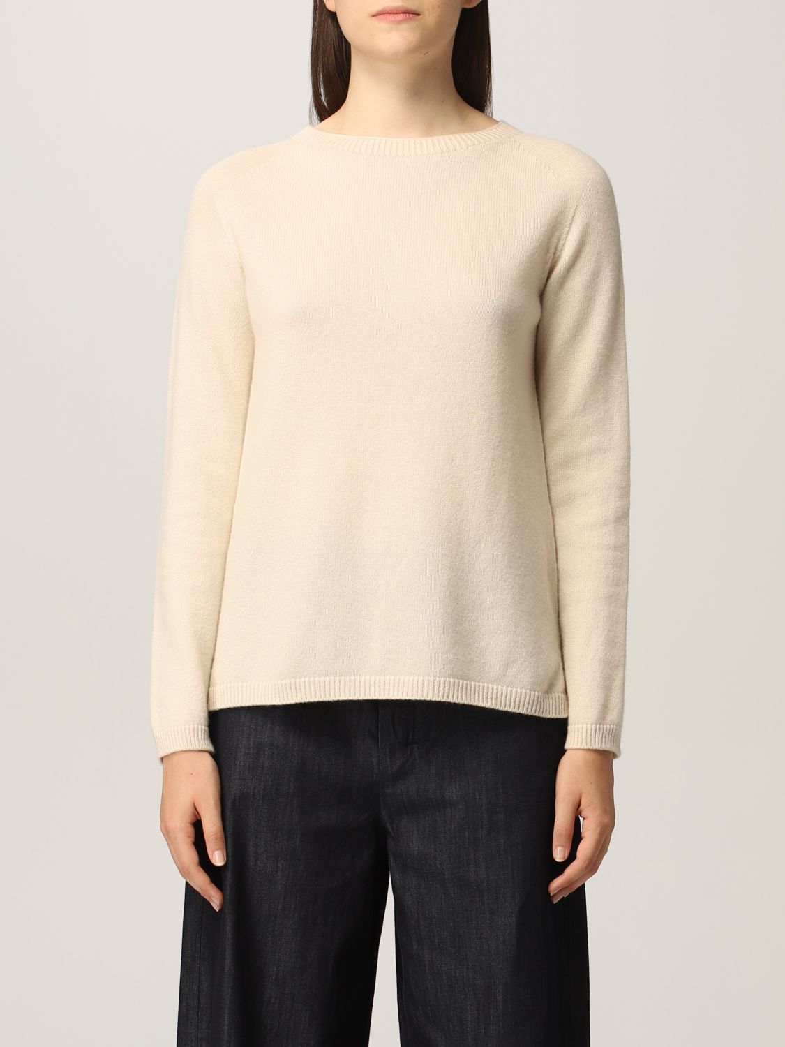 max mara/麦丝玛拉s女装针织衫米色羊绒修身针织衫毛衫毛衣 卡其色 l