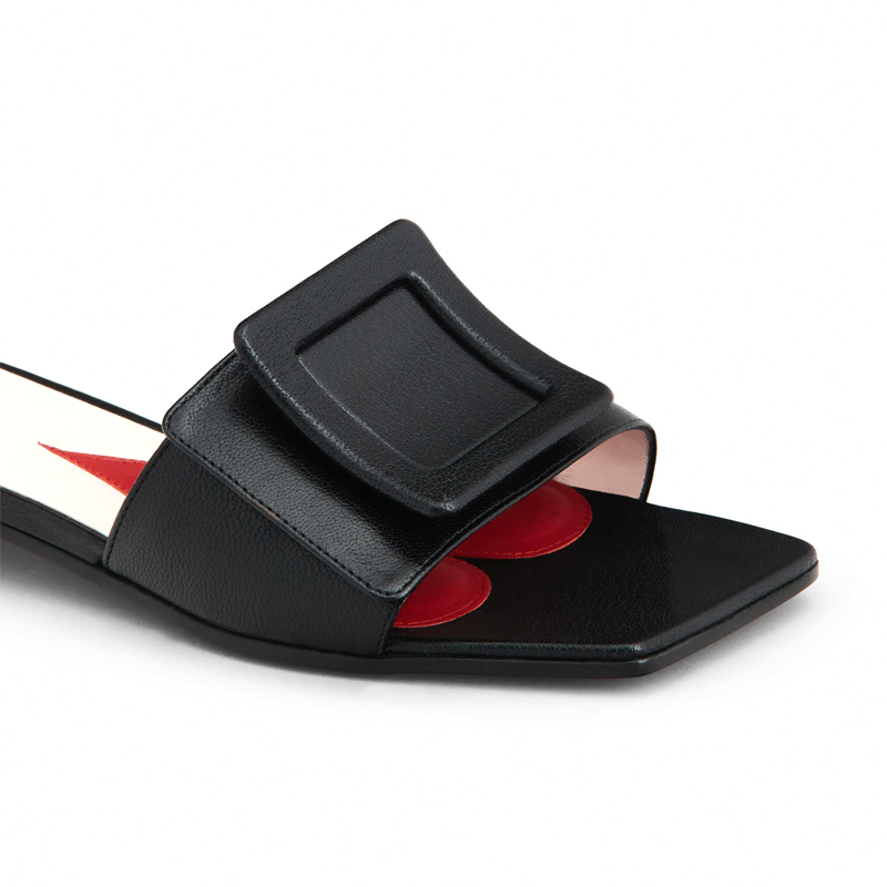 罗杰维维亚rogervivier新款女鞋女士黑色露趾高跟拖鞋rvw629310黑色36