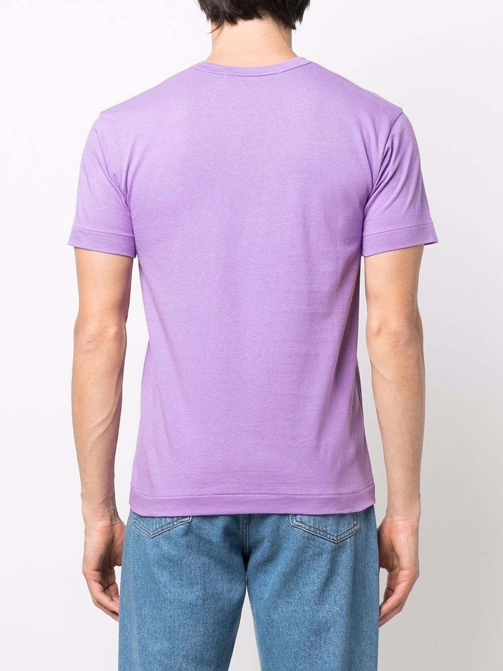 comme des garcons川久保玲轻奢男装男士紫色桃心徽标短袖t恤 浅紫色