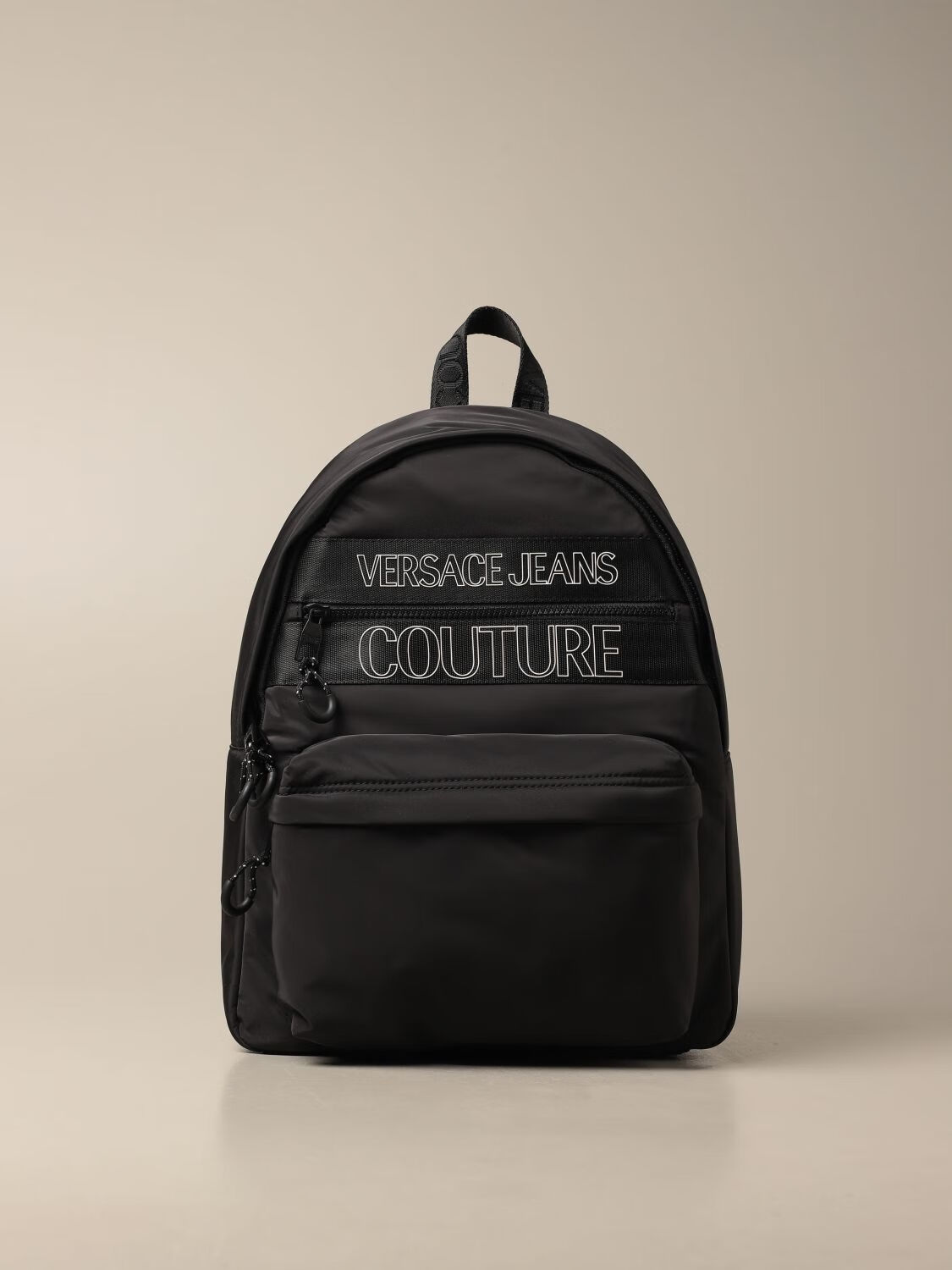 versace/范思哲jeans couture男包背包黑色尼龙徽标双肩包书包双肩