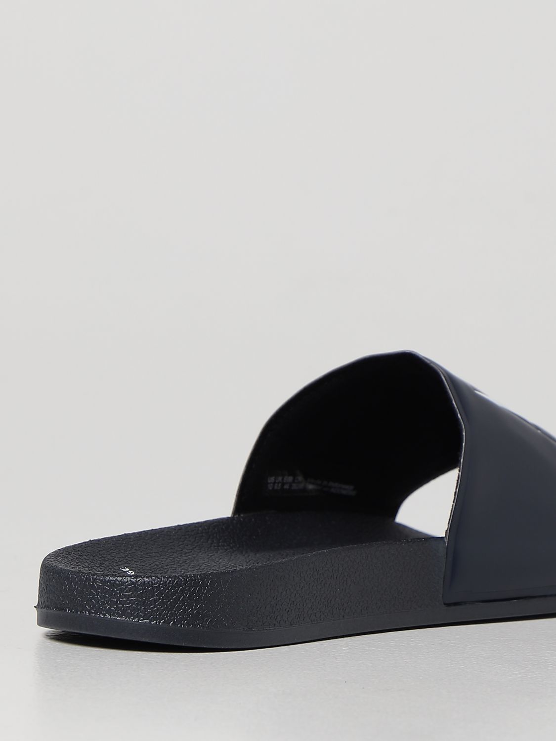 阿玛尼(armani)新款奢侈品a/x男士深蓝色印花徽标logo宽带凉拖拖鞋