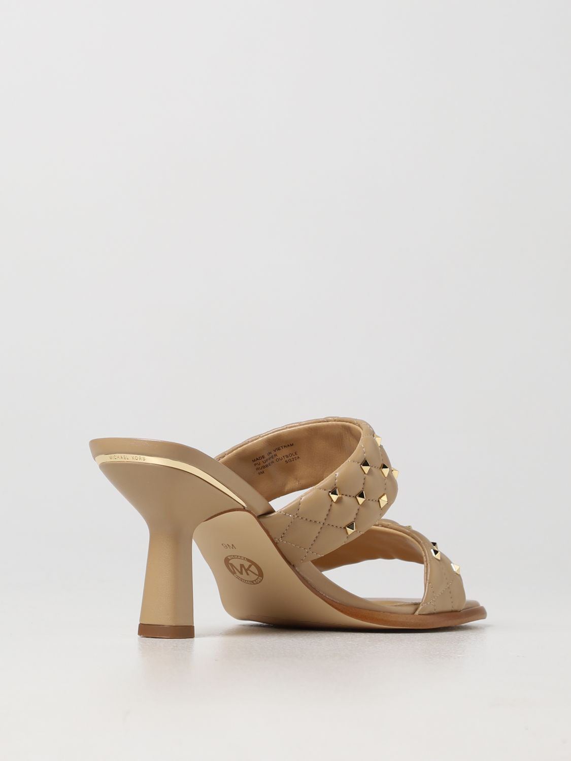 michaelkorsmk迈克科尔斯女鞋女士卡其色皮质铆钉装饰凉鞋40s2am