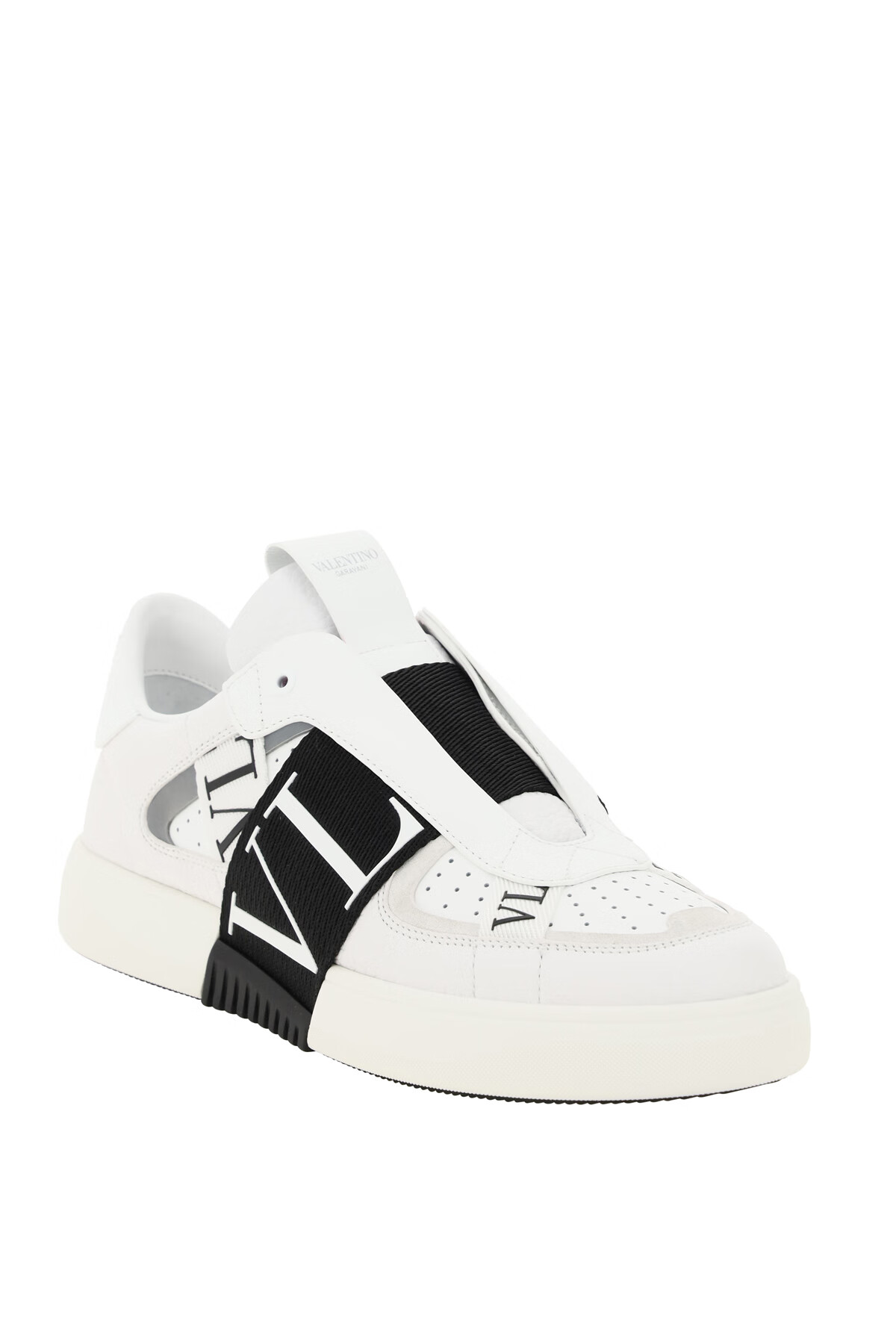 valentino (华伦天奴)一线新款男士白色皮质字母魔术带装饰休闲运动鞋