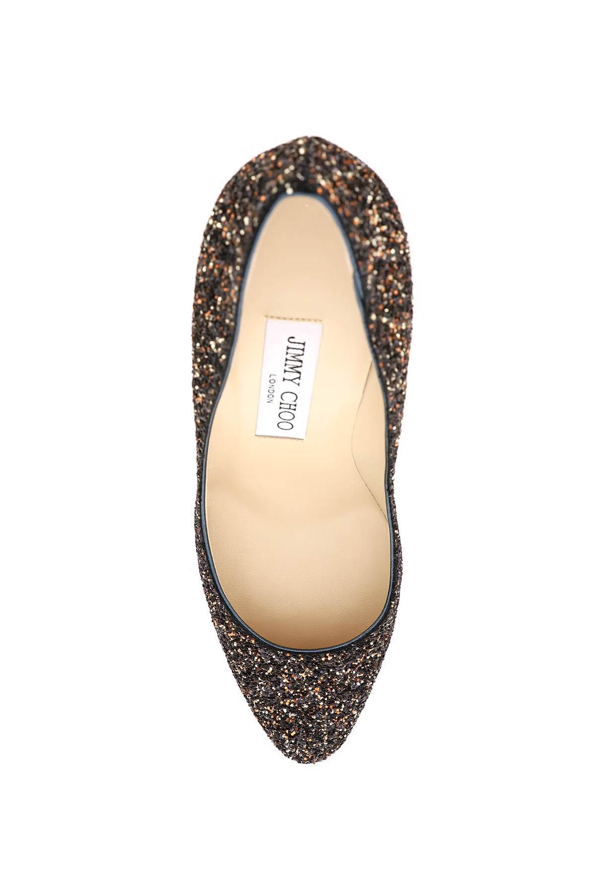 jimmy choo/周仰杰奢侈品女鞋女士新款黑色亮片高跟皮鞋 黑色 35