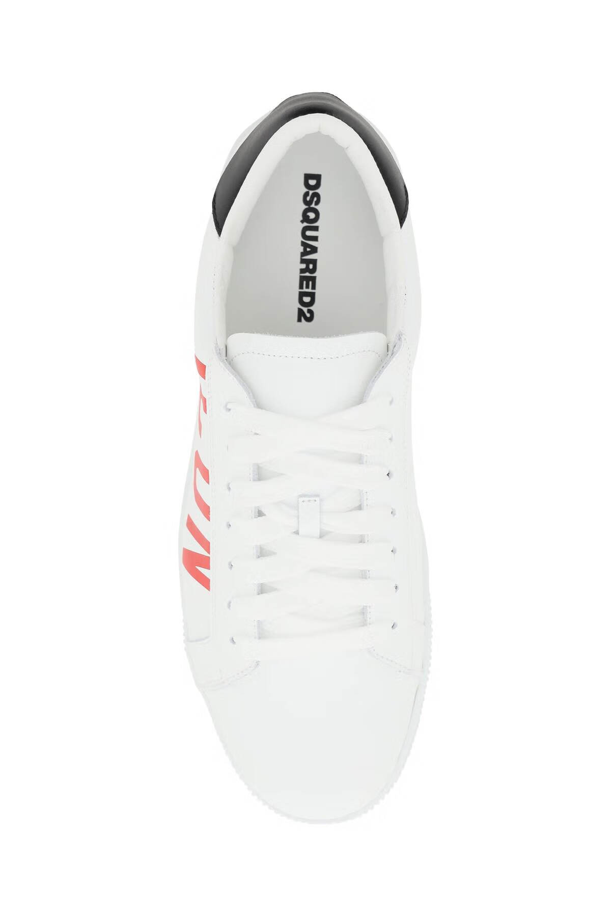 d二次方dsquared2d2奢侈品男鞋男士新款白色系带红色