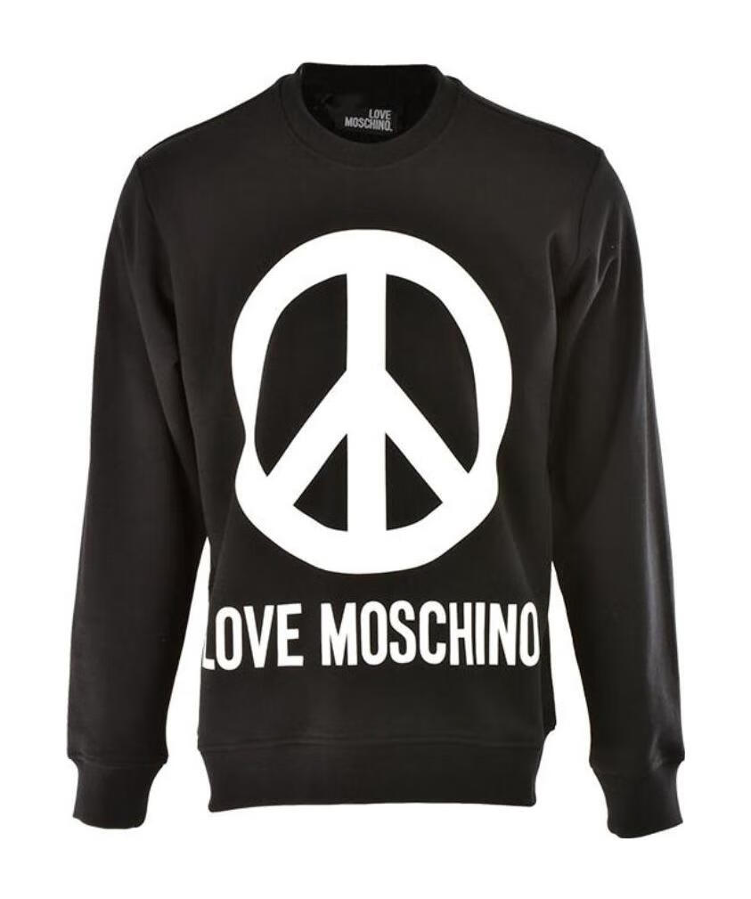 莫斯奇诺moschino男士新款圆领logo印花反战标志卫衣黑色s