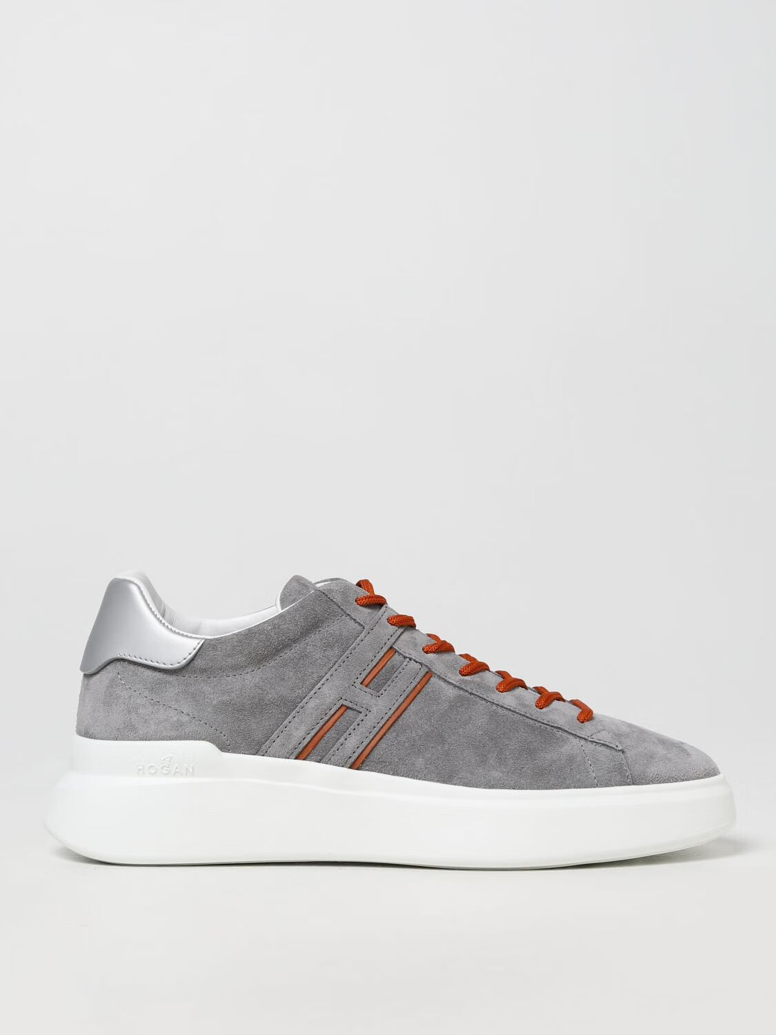 hogan/霍根/豪格新款男鞋男士浅灰色麂皮系带休闲运动鞋板鞋hxm5800