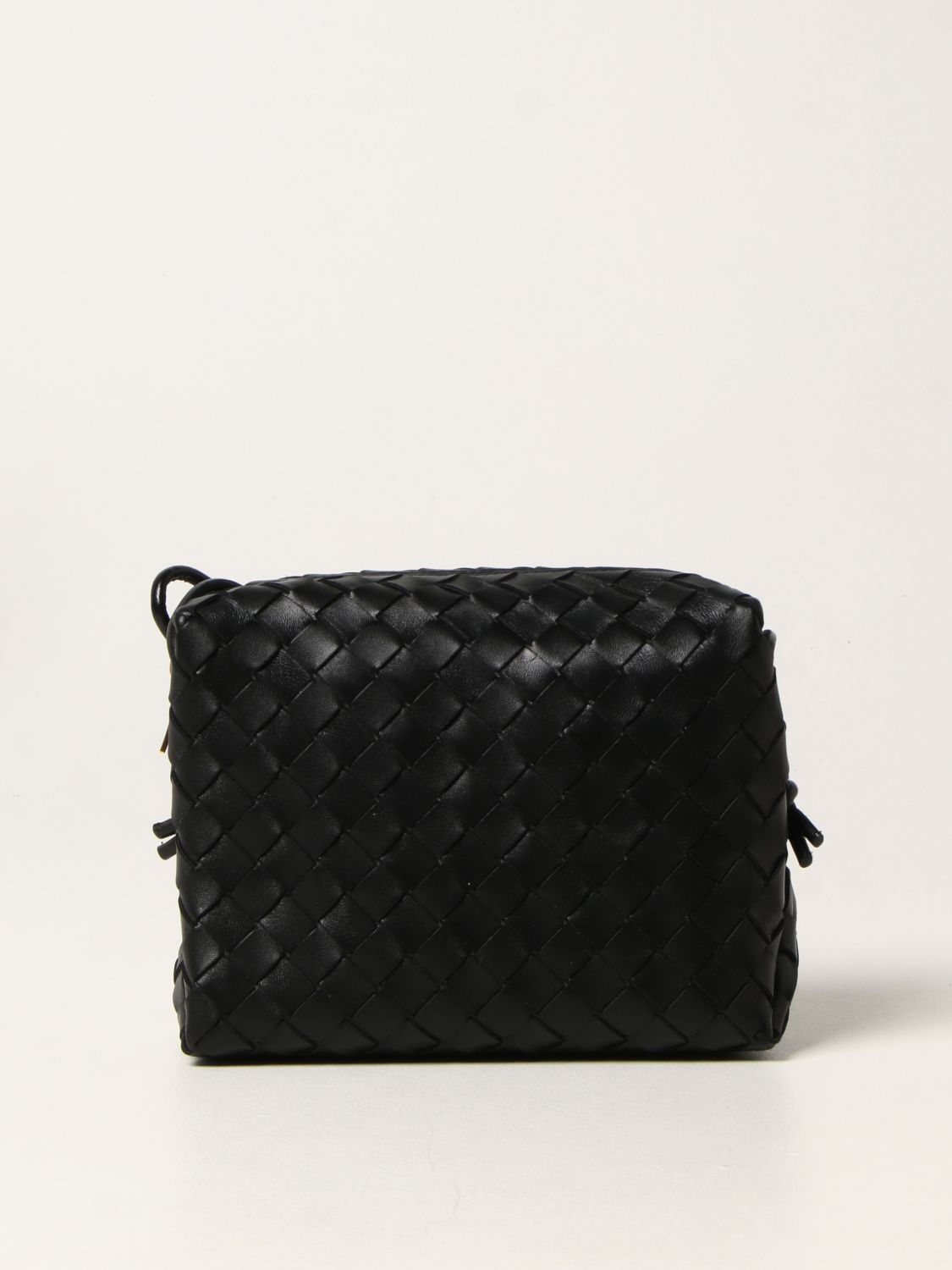 bottegaveneta葆蝶家bv奢侈品女士黑色编织拉链单肩包680255v1g11黑色