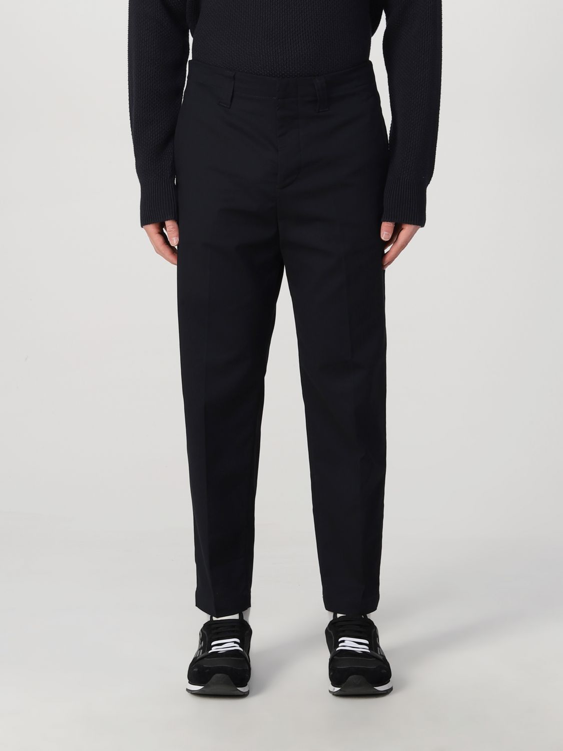 阿玛尼(armani)新款奢侈品ea男裤深蓝色棉质混纺长袖休闲裤 深蓝色 50