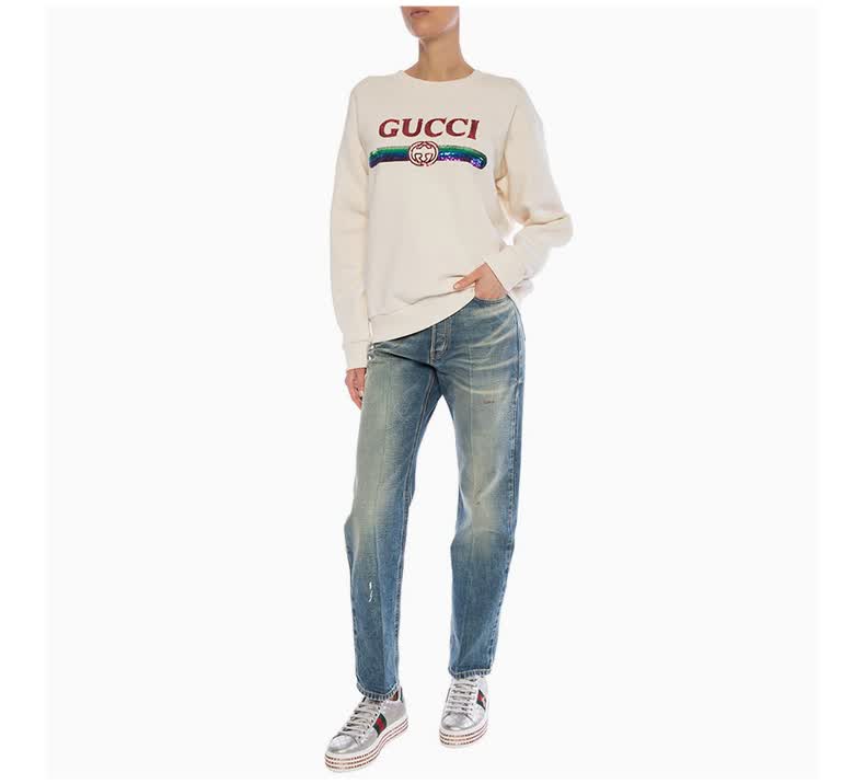 gucci/古驰女款女士白色棉质休闲长袖卫衣469250- 白色 s【图片 价格