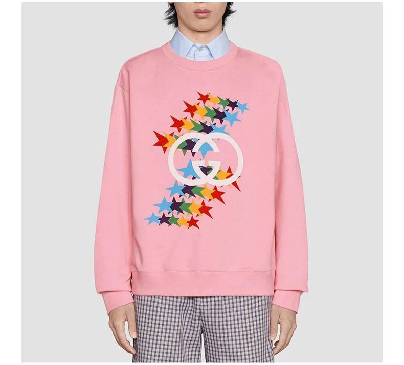 gucci/古驰女款女士粉红色棉质休闲长袖卫衣 626990- 粉红色 m【图片