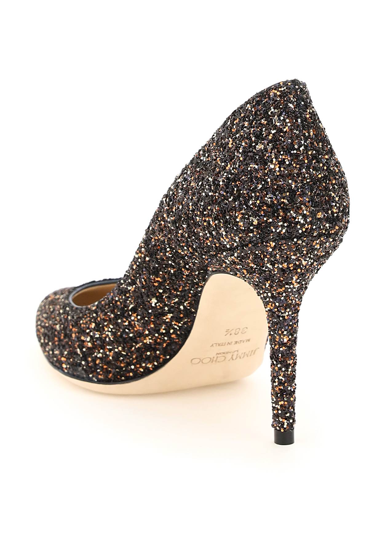 jimmy choo/周仰杰奢侈品女鞋女士新款黑色亮片高跟皮鞋 黑色 35