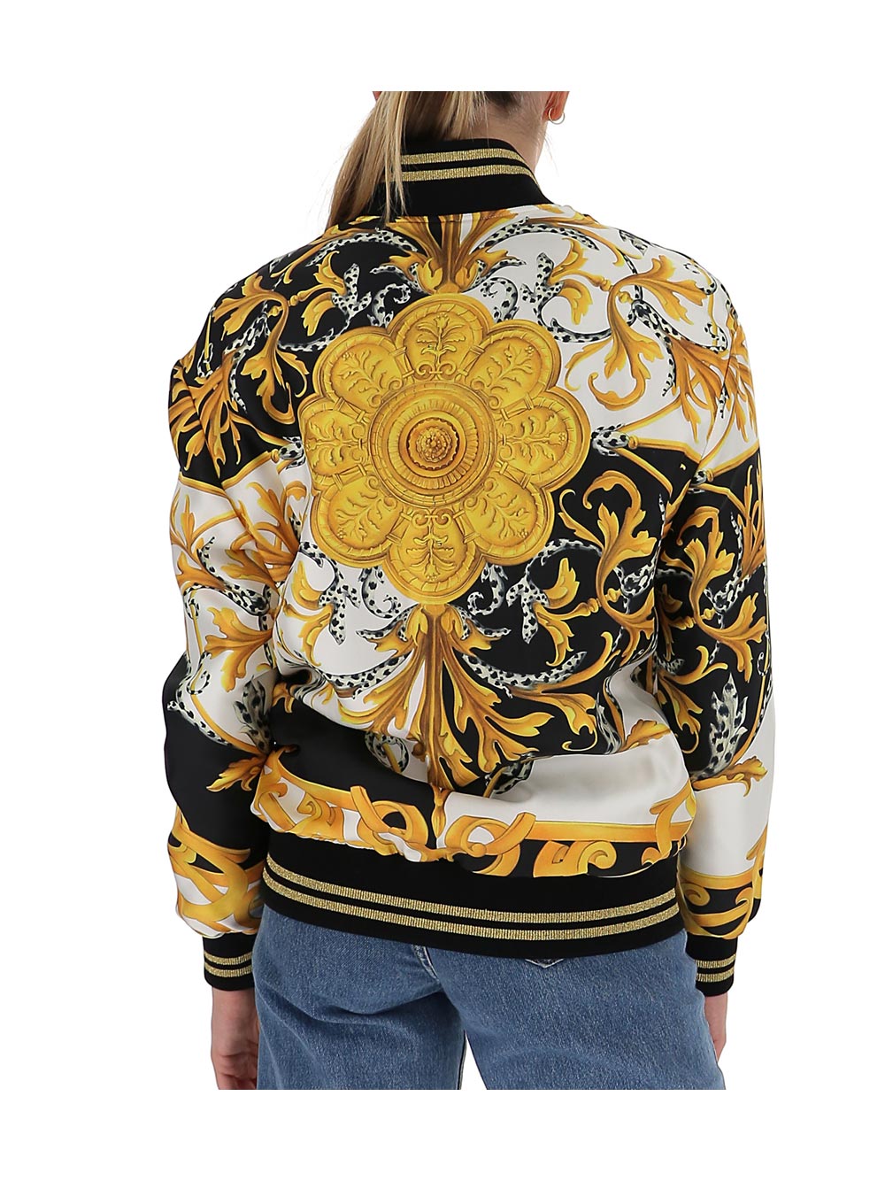 范思哲(versace)新款女士黑色巴洛克花纹夹克 a87131-a235781 黑色 40