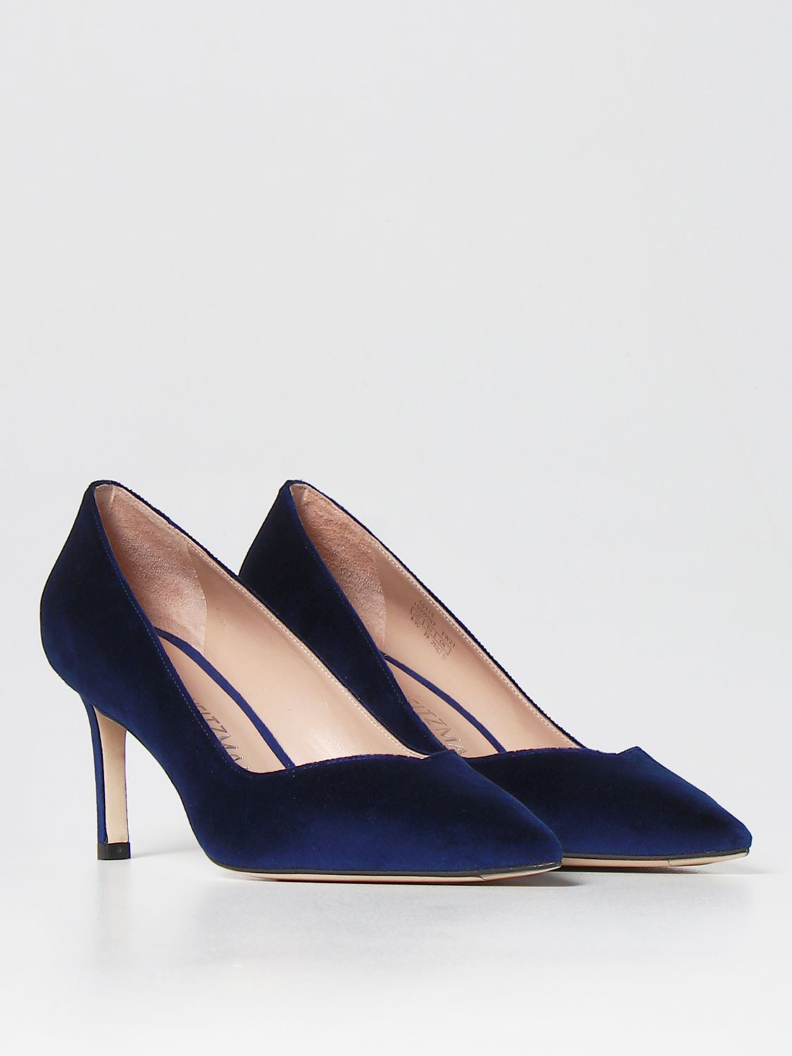 斯图尔特·韦茨曼(stuart weitzman)奢侈品女鞋女士新款蓝色绒面高跟