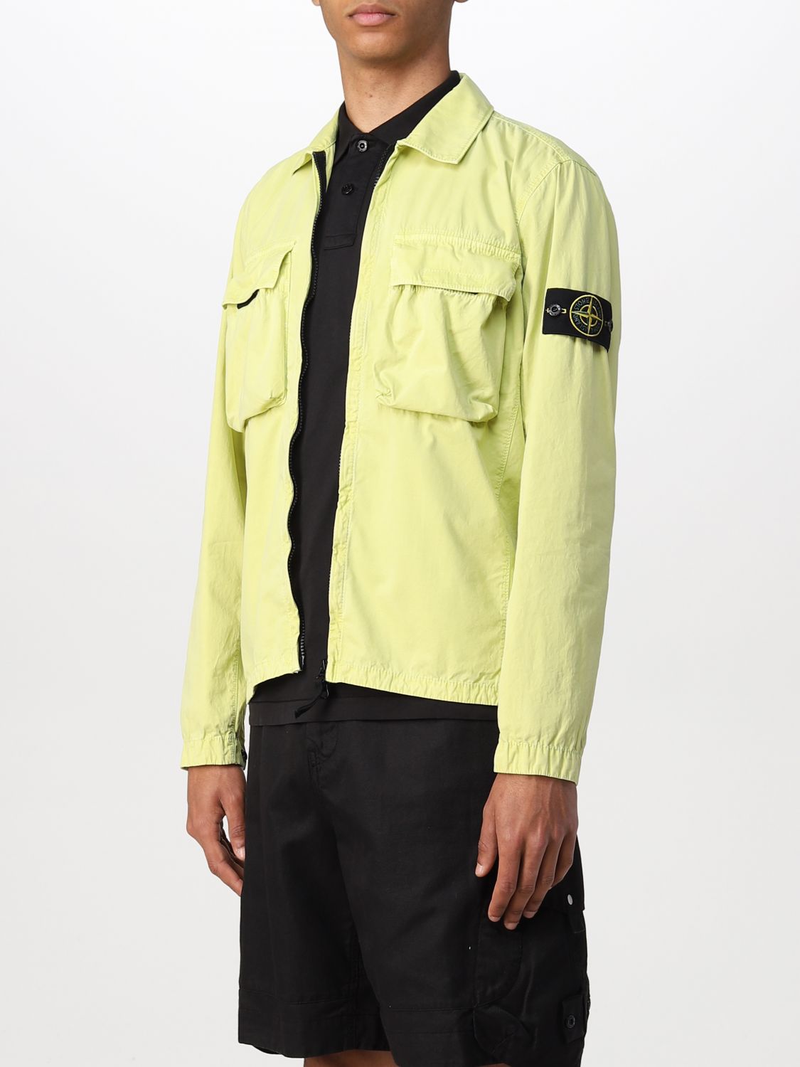 stone island/石头岛新款奢侈品男士柠檬黄工装夹克外套 黄色 s【图片