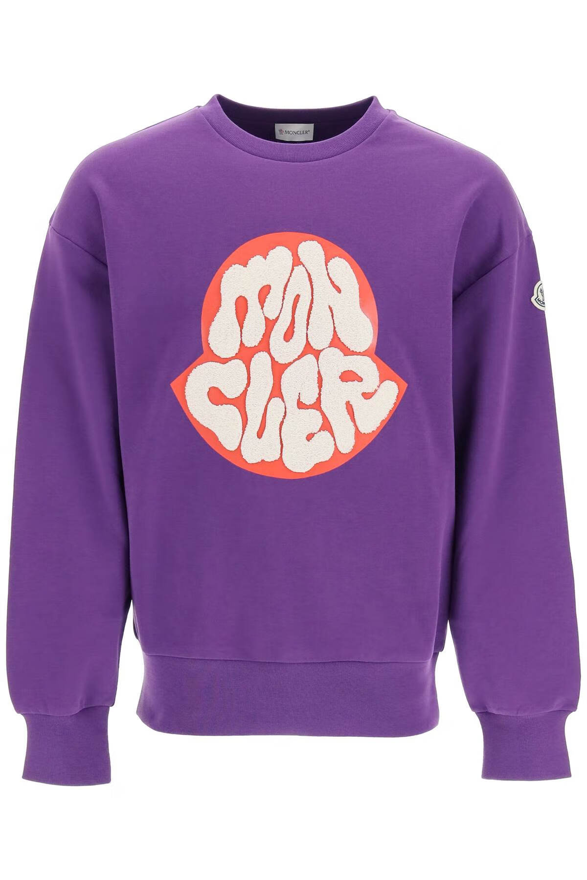 盟可睐(moncler)/蒙口奢侈品男装卫衣紫色印花徽标套头运动衫 紫色 s
