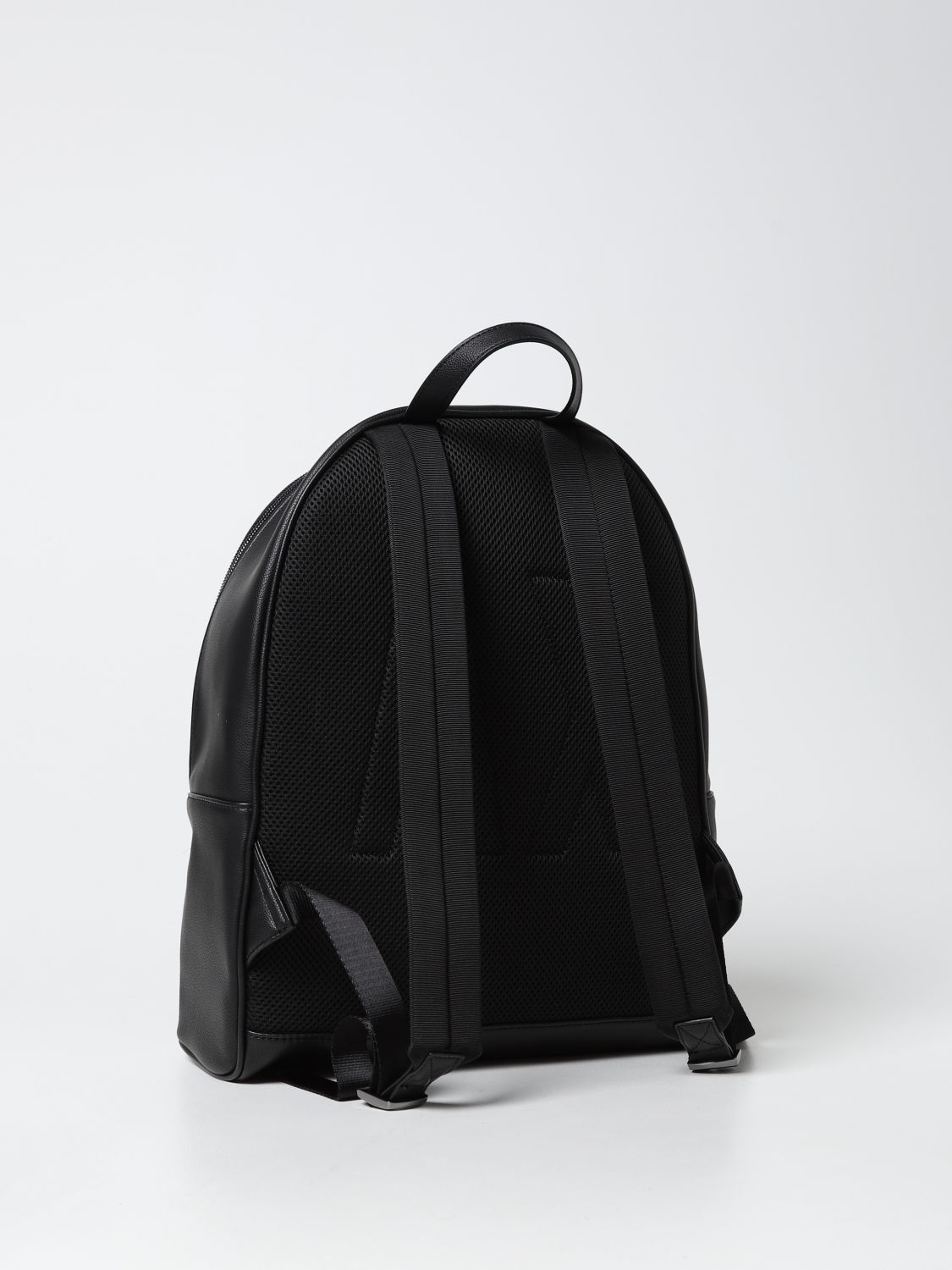 阿玛尼armaniax男包黑色pvc徽标压烫鹅蛋形双肩包背包书包黑色均码