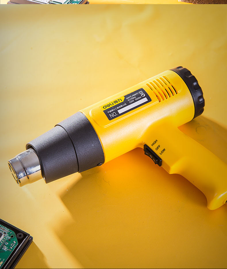 得力(deli) 无极调温热风枪工业电热吹风机热风筒电烤枪汽车贴膜烤枪