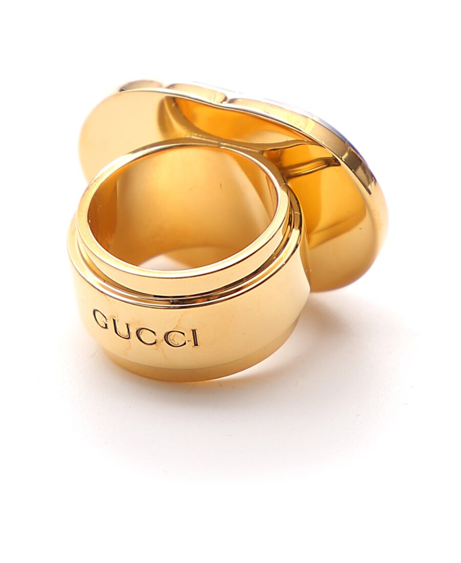 gucci/古驰女款女士红绿珐琅互扣式g戒指 570529i8785 绿色 m【图片