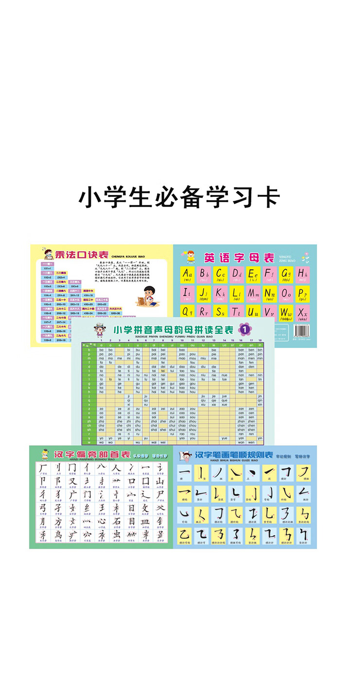 小学生必备学习卡 汉字偏旁部首 笔顺笔画 汉语拼音 乘法口诀 英语字母 试读本 汉语大字典纂处 京东阅读 在线阅读