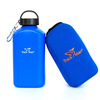 

Self-visitors (TrackMan) outdoor sports kettle pure aluminum military water bottle 1000ML large capacity plus insulation (blue