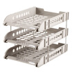 

Comix B2133 durable three-tier file tray file holder file box gray office stationery