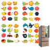 12Pcs Wooden Cartoon Sun Fish Fridge Magnet Stickers Education Kid Toy Art Decor