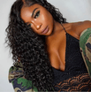 BOWIN 150 Density Deep Wave 360 ​​Lace Frontal pelucas Pelo brasileño de la Virgen con pre-desplumado rayita color natural