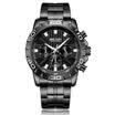 Megir 2087 hombres reloj de cuarzo deporte reloj de pulsera simple correa de acero inoxidable 3ATM impermeable calendario cronógrafo manos luminosas fash
