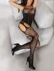 Sexy fishnet entrepierna abierta traje de cuerpo Medias sexo Crotchless sexo negro lencería UK