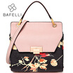 Bafelli Women Handbag Split Leather Flower Printing Trunk Shoulder Bag For Crossbody Bolsos Mujer 4 Colors bafelli kopen in de aanbieding
