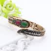 Fashion Turkish Women Resin Bangle Bracelets Antique Gold Color Rhinestone Cuff Jewelry Indian Bohemia Ethnic Festival Bijoux