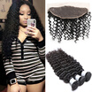 Bettylove Deep Wave Frontal With Bundles Brazilian Curly Lace Closure bettylove kopen in de aanbieding