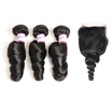 Racily Hair Brazilian Loose Wave 3 Bundles Deals With Closure 100 Unprocessed Human 4X4 Lace racily hair kopen in de aanbieding