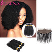 Serena Grade 8A Malaysian Virgin Hair With Closure Kinky Curly 4 Bundles Human serena kopen in de aanbieding