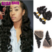 Serena 4 Bundles Loose Wave Hair With Frontal Brazilian Lace Closure Virgin Human serena kopen in de aanbieding