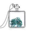 Aiyaya High Quality Pendant Necklace For Womens 3 Pieces Dry Flower Blue