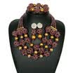 Bib Style African Beads Jewelry Set Crystal Handmade Beaded Nigerian Wedding Dubai Bridal Necklace Bracelet Earring Jewelry