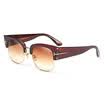 SHAUNA moda medio marco mujeres ojo de gato medio marco gafas de sol diseñador de la marca señoras de la vendimia lente gradiente