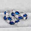 Aiyaya Fashion Blue Sapphire&Crystal Zircon Hoop Earrings For Women 925 Sterling Silver Filled Wedding Wearing