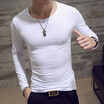 Clothing Loves Man Cotton Long Sleeve Round Neck V Solid Color Slim Fit Shirts clothing loves kopen in de aanbieding