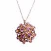 Full Crystal Round Plate Stainless Steel Pendant Necklace 18