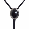 New Jeans Friend Original Nature Black Obsidian Stone Oval Wedding Bolo Tie Necklace jeans friend kopen in de aanbieding