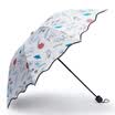 Yi Jie umbrella black plastic umbrella sun umbrella three fold lotus leaf umbrella Y-9389 white