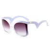 SHAUNA único wavelike piernas Mujeres gafas de sol de gran tamaño gradiente lente UV400