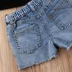 EE UU Niños pequeños Bebé Niña Girasol Tops Chaleco Pantalones de mezclilla Pantalones cortos Conjuntos Conjunto H