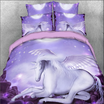 Beddinginn 3D Unicorn With Purple Galaxy Printed 4 Piece Bedding Sets beddinginn kopen in de aanbieding
