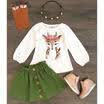 2 UNIDS Niño Niños Bebé Niña Ciervos de Navidad Tops Blusa Vestido Faldas Trajes Ropa