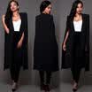 Women Long Poncho Cape Coat Jacket Blazer Suit Shawl Plus Cloak Cardigan Outwear