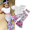 Duopindun 3Pcs Kids Baby Girls Off Shoulder Tops Wide Leg Pants Headband Outfits Clothes duopindun kopen in de aanbieding Duopindun 3Pcs Kids Baby Girls Off Shoulder Tops Wide Leg Pants Headband Outfits Clothes duopindun kopen in de aanbieding
